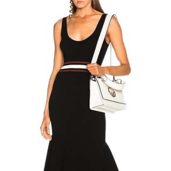 ALC Beautiful Black Knit Asymmetric Midi Dress - Picture 2 of 8